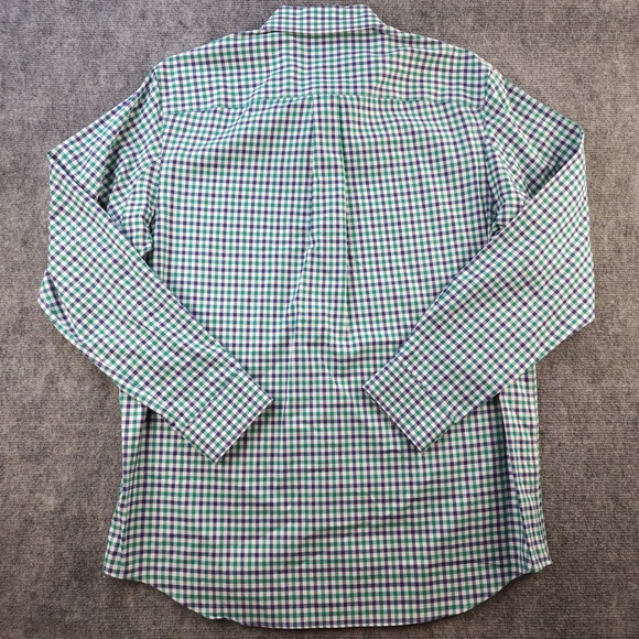 Duluth Trading Shirt Large Green Blue Gingham Check Long‎ Sleeve Button Down - Picture 6 of 7